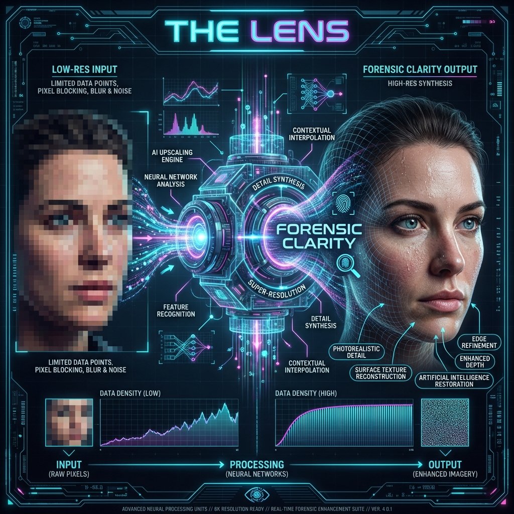 The Lens - AI Upscaling Infographic
